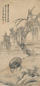 Buffalo på Willow Bank av Yang Jin