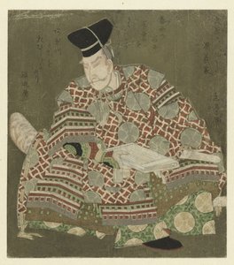 En sittande krigare av Yashima Gakutei