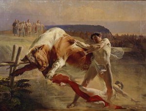 The Trial of Strength of Yan Usmovets, 1849 av Yevgraf Semyonovich Sorokin