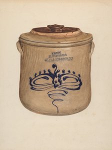 Crock med lock, c. 1938. av Yolande Delasser