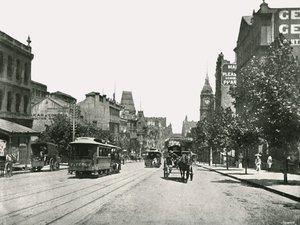 Collins Street, västerut från Russell Street, Melbourne, Australien, 1895. av York and Son