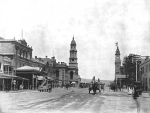 King William Street blickar söderut, Adelaide, Australien, 1895. av York and Son