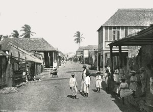 Gatubild i Port Royal, Jamaica, 1895.