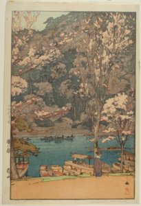 Arashiyama, från serien "Eight Scenes of Cherry Blossoms" av Yoshida Hiroshi
