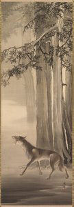 Ytande varg i en djup bergsdal av Yoshimura Hōryū