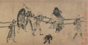 Zhong Kui Traveling (bläck på papper)