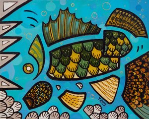 Sötvattensfisken Walleye, 2023 (olja på duk)