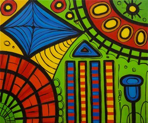 Playground green, 2022 (olja på duk) av Yue Zeng