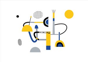 Abstrakt geometrisk komposition, 2017 (vektorillustration) av Yulia Drobova