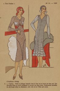 Very Parisian, 1929, nr 11: Creations Jenny. / 4. - Infall. - Ylleklänning... av Y.v. Luq