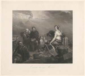 Corinne med vinsch på Capo Miseno Corinne au cap Misenel (titel på objekt) av Zachée Prévost