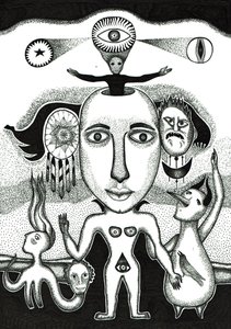 Ritual , 2018 (bläckteckning på papper)