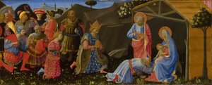 Tillbedjan av Magi, ca. 1433-1434 av Zanobi Strozzi