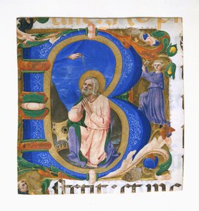 Kung David i bön i en initial B, ca. 1450.