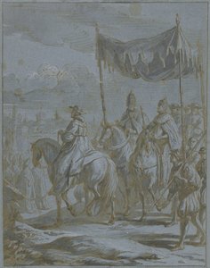 Inträde av processionen av en kejsare och påve i en stad av Zeger Jacob van Helmont