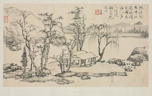 Landscape Album in Various Styles: Landscape after Ni Zan, 1684. av Zha Shibiao