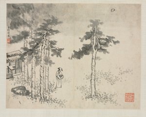Landskapsalbum i olika stilar: Shibiao Waiting for the Moon