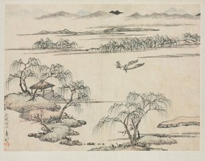 Landskapsalbum i olika stilar: The Stream of Wuling, 1684.