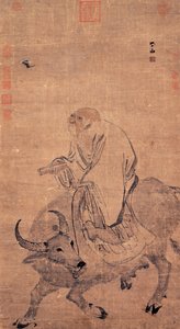 Laozi rider på en oxe, mellan 1368 och 1644 av Zhang Lu