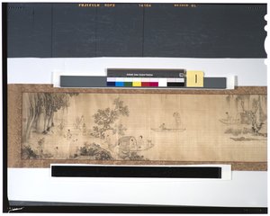 Fiskarnas liv längs floden, 1700-talet (bläck och färg på siden, handscroll) av Zhou Shanguan