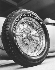 Framhjul på en Auto-Union racerbil från 1911, ca 1934-1935