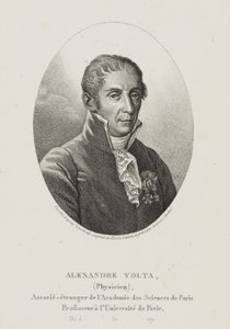 Alessandro Volta, italiensk fysiker och uppfinnare, ca 1800