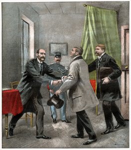 Alfred Dreyfus med sina advokater av . .