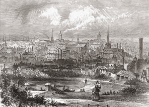 Birmingham, West Midlands, England i slutet av 1800-talet, från Our Own Country publicerad 1898 av Ferdinand Georg Waldmuller