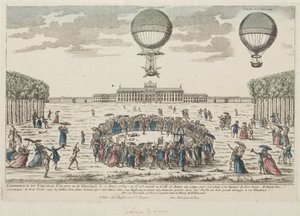 Blanchards första uppstigning i en ballong, 2 mars 1784 av Frederick (attr. to) Barnard