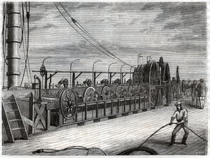 Kabeltelegraphique sous marin. Telegrafisk undervattenskabel. av Frederick (attr. to) Barnard
