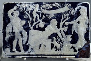 Cameo föreställande Venus toalett, med en skötare och Dionysos (glas) av Hippolyte Lalaise Devéria
