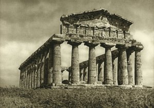 Ceres tempel i Paestum, byggt 500 f.Kr av Ferdinand Georg Waldmuller