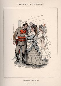 Paris Commune: kostym av UNE LOGE EN MAJ 1871 (7) i "" Les Communeux av Frederick (attr. to) Barnard
