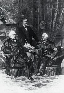 Konferens mellan Otto von Bismarck (1815-1898) och Francesco Crispi (1819-1901) i Friedrichsruhe, oktober 1887, Tyskland av William Walcutt