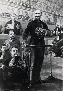 Avsättning av befälhavare Charles Walsin-Esterhazy, under Emile Zola-rättegången av Georg Carl Heinrich Dollmann