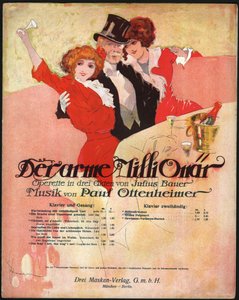 Elegant man omger vackra kvinnor i Belle Epoque. ca. 1913 (illustration) av . .