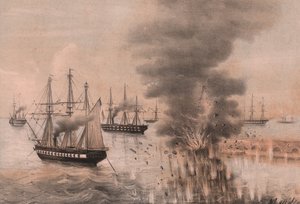 Explosion av Anconas lykta vid sidan av havet, belägring av Ancona av William Walcutt