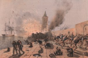Explosion av krutdurk av Lantern, belägring av Ancona av William Walcutt
