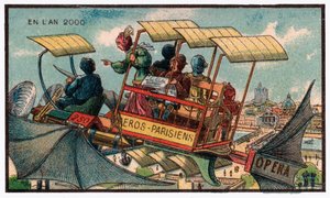 Flygande buss i Paris, ca 1910 av . .