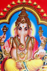 Ganesha eller Ganapati: den hinduiska guden med elefanthuvudet.