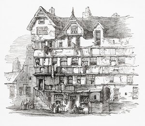 Hus på High Street, Edinburgh, Skottland av . .