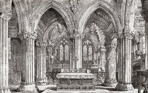 Interiör av Rosslyn Chapel, Roslin, Midlothian, Skottland. av . .
