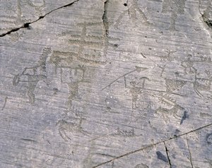 Italien, Lombardiet, Brescia-provinsen, Valcamonica, Nationalpark med stenristningar av Naquane, kamuniska klippstickor