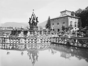 Huvudfontän vid Villa Lante i Bagnaia i utkanten av Viterbo.