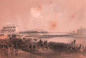 Piemontesisk armé korsar floden Sesia av William Walcutt
