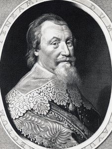 Portrait of Axel Gustafsson Oxenstierna (1583-1654), Lord High Chancellor of Sweden, engraving av William Walcutt