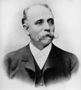 Porträtt av Bartolomeo Emilio Camillo Golgi (1843-1926), italiensk vetenskapsman och läkare, Nobelpriset i medicin 1906, fotografi