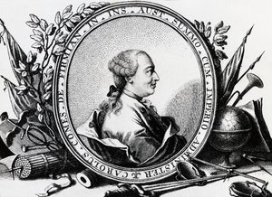 Porträtt av Karl Joseph von Firmian (1716-1782), österrikisk politiker, gravyr av William Walcutt