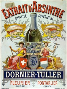 Annons för Ornier Tuller absint, kromolitografi 1890 av Frederick (attr. to) Barnard