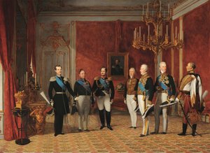 Mottagning av storhertig Alexander Nikolajevitj av prins Metternich i Wiener Hofburg 1839 av Фердинанд Георг Вальдмюллер